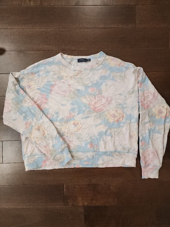 Ralph Lauren Tops - Ralph Lauren Floral Pastel Sweatshirt in Light Blue, Pink & Cream Medium